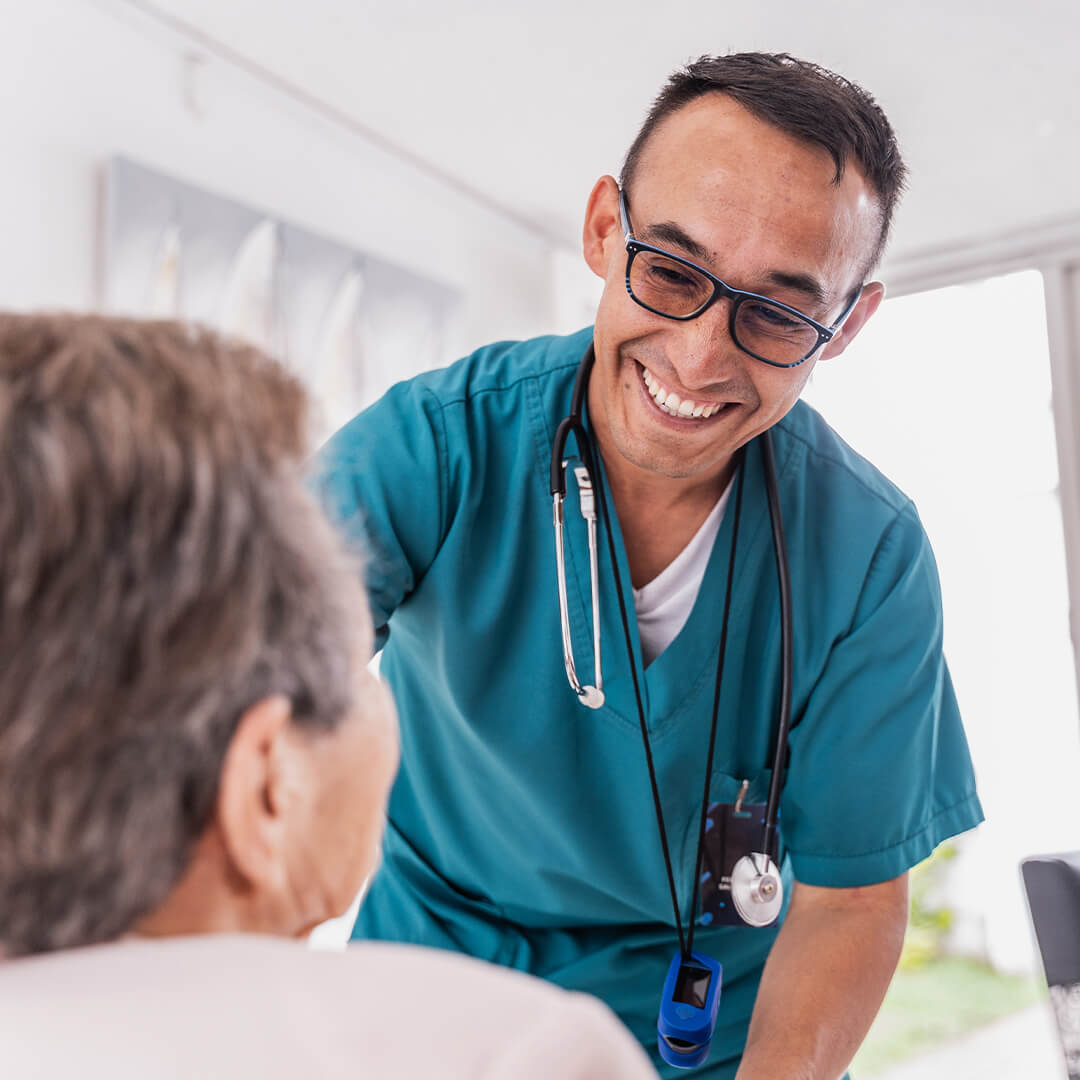 A patient talking to a doctor