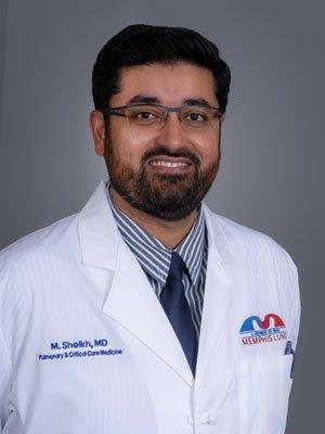 Headshot of Muhammad Muhye Ud Din Sheikh, MD, specializing in Pulmonary Medicine, Critical Care - Telemedicine, Critical Care Medicine, and Internal Medicine.